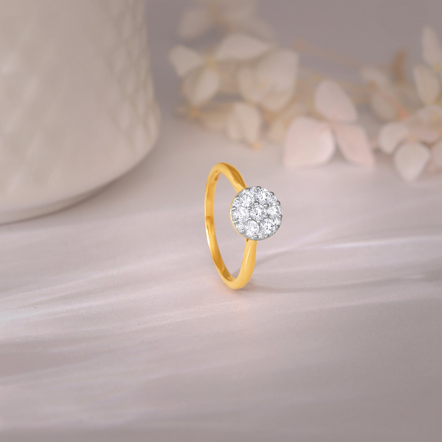 Gold Dew Drop Solitaire Diamond Ring