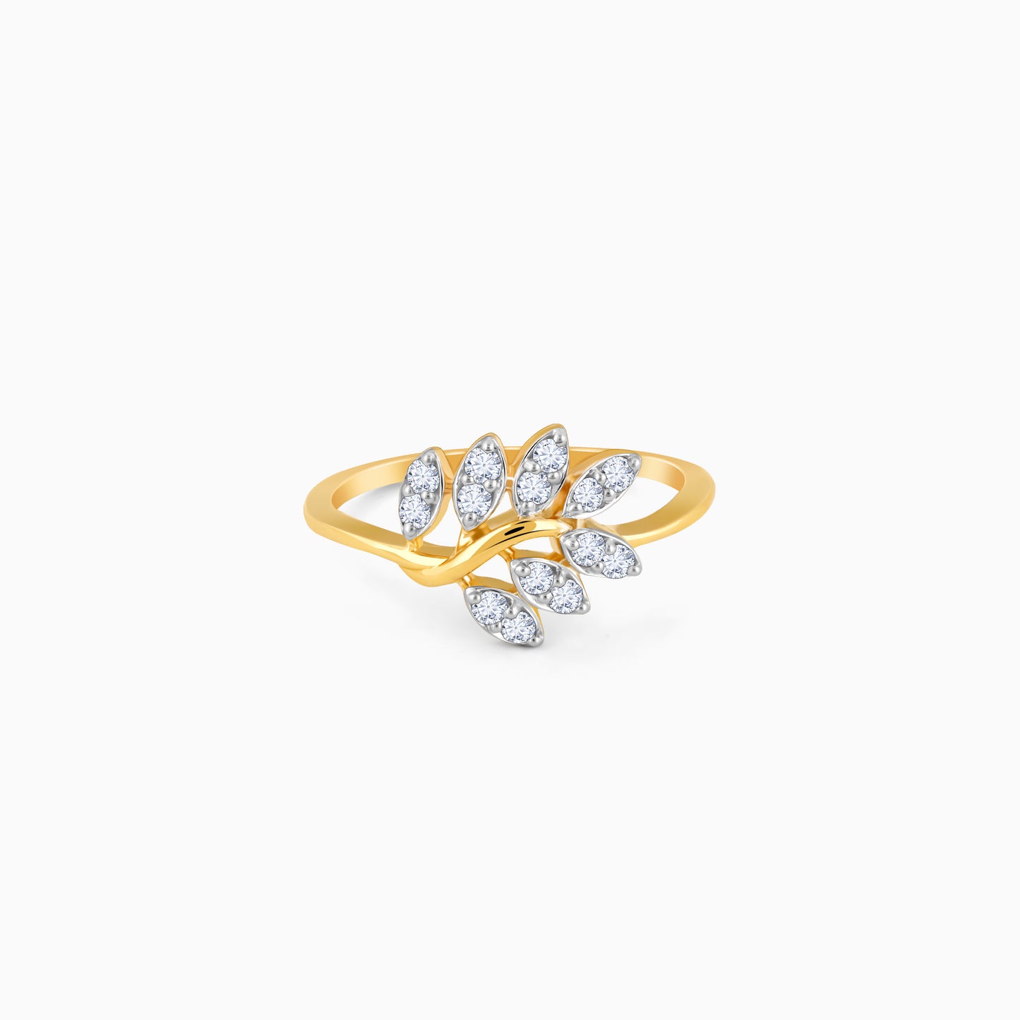 Gold Shimmery Petals Diamond Ring