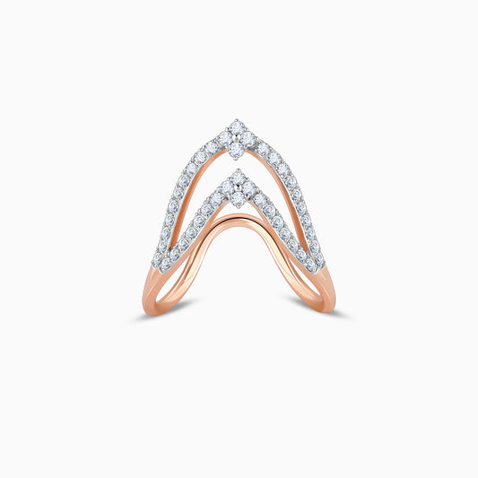 Rose Gold Royal Union Vanki Diamond Ring