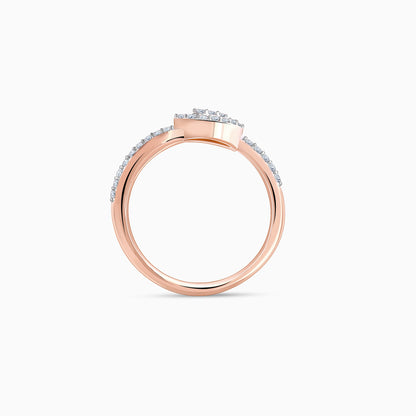 Rose Gold Wavy Bud Diamond Ring