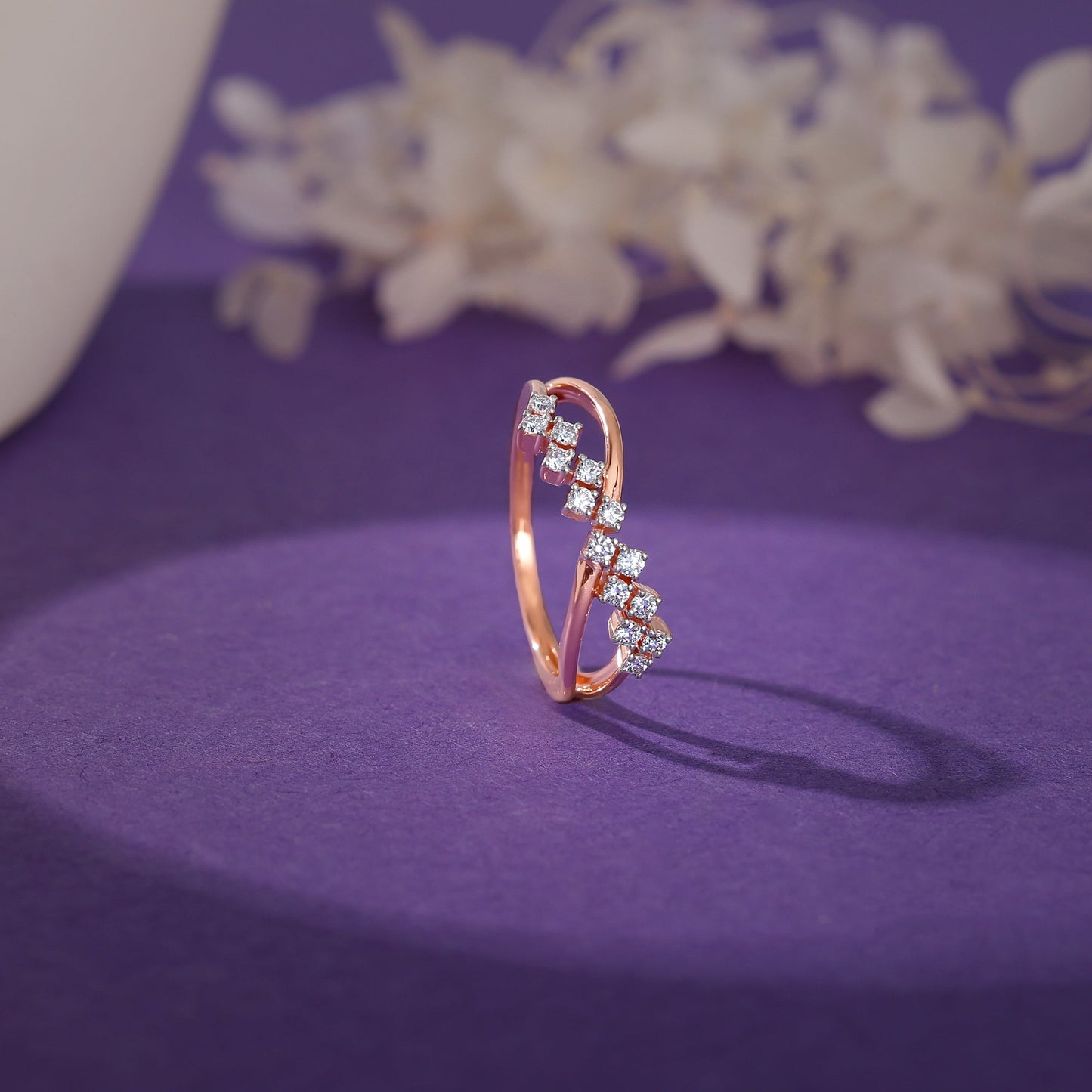 Rose Gold Scintiller Diamond Ring