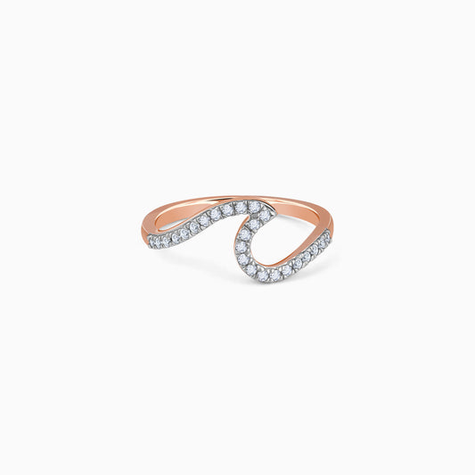 Rose Gold Wave Delight Diamond Ring