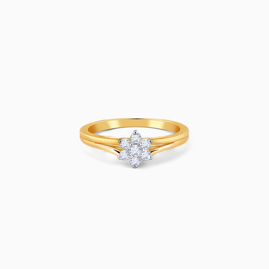 Gold Dewdrop Solitaire Diamond Ring