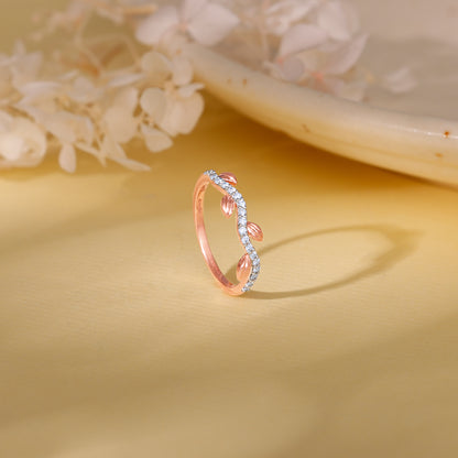 Rose Gold Leafy Legacy Diamond Ring