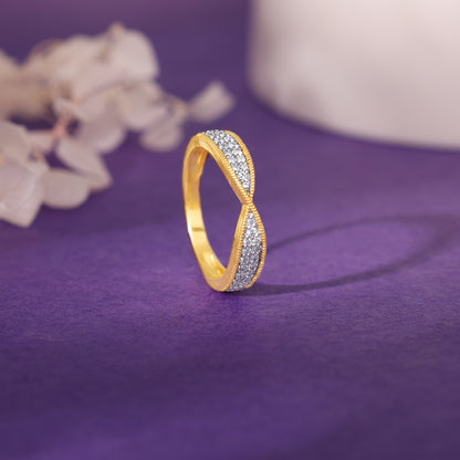 Gold Twined Desire Diamond Ring