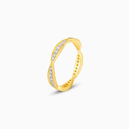 Gold Elegant Curves Diamond Ring