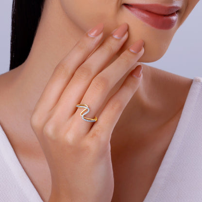 Gold ZigZag Luxe Diamond Ring