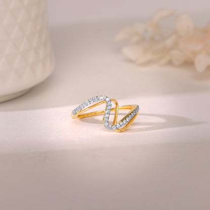 Gold ZigZag Luxe Diamond Ring