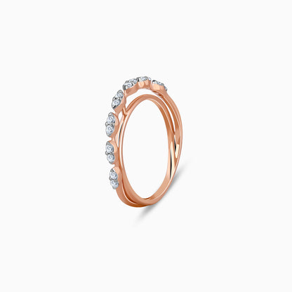 Rose Gold Lunar Circle Diamond Ring