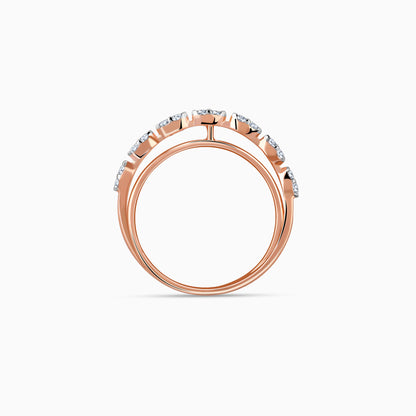 Rose Gold Lunar Circle Diamond Ring