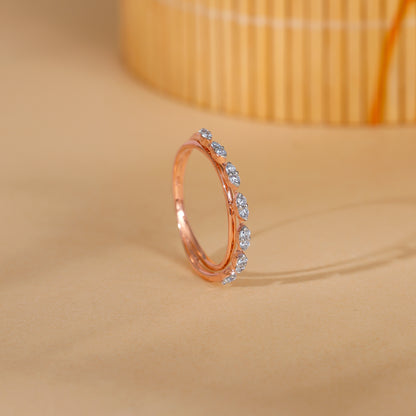 Rose Gold Lunar Circle Diamond Ring