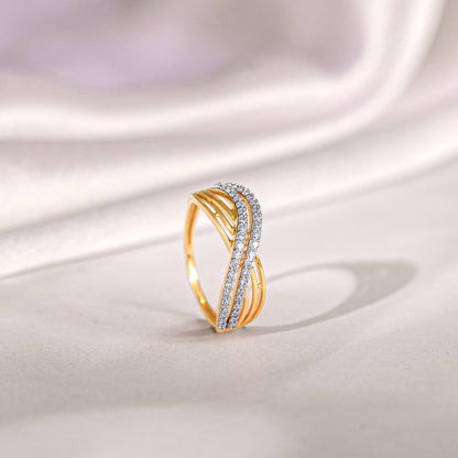 Gold Glorious Wave Diamond Ring