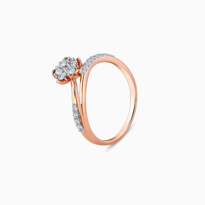 Rose Gold Floral Enigma Diamond Ring