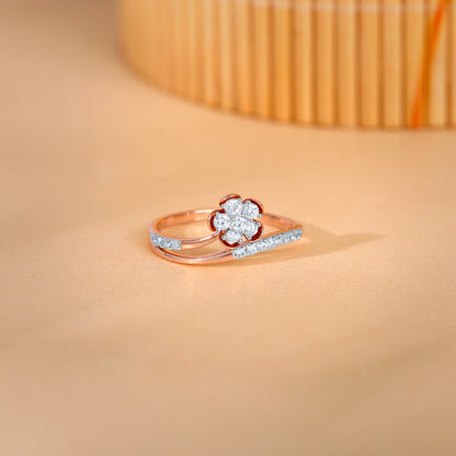 Rose Gold Floral Enigma Diamond Ring