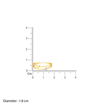 Gold Trinity Heart Diamond Ring