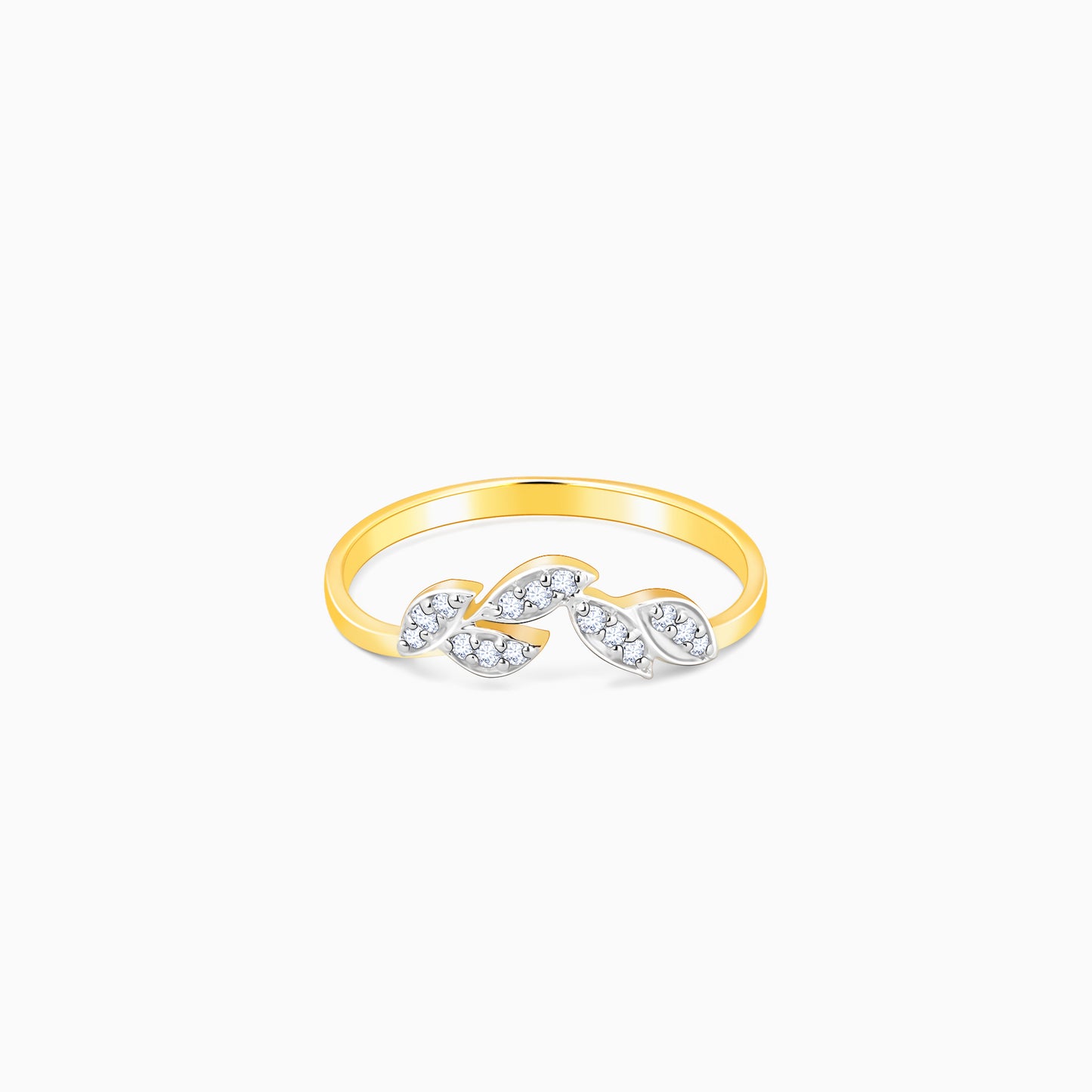 Gold Rustling Leaves Diamond Ring