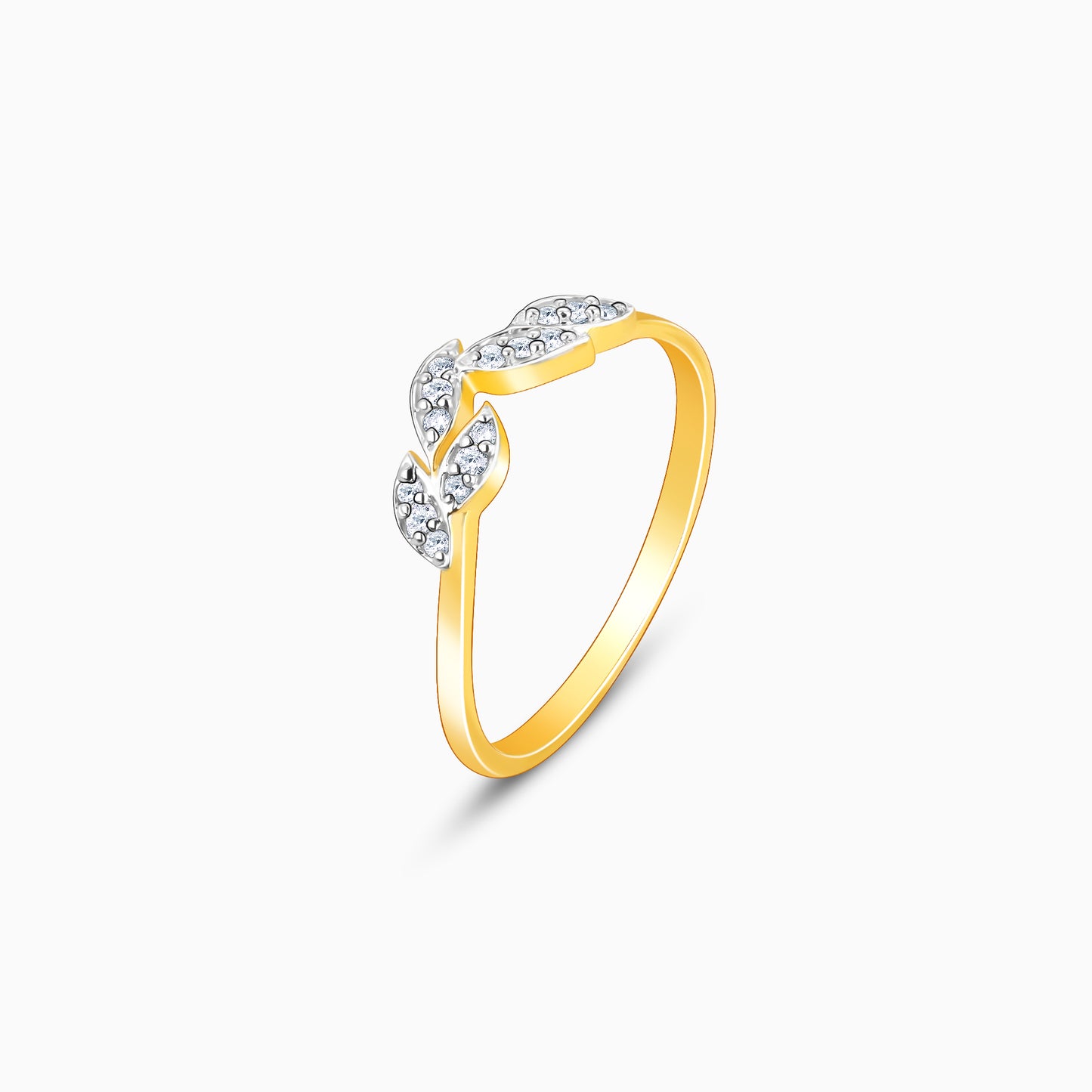 Gold Rustling Leaves Diamond Ring