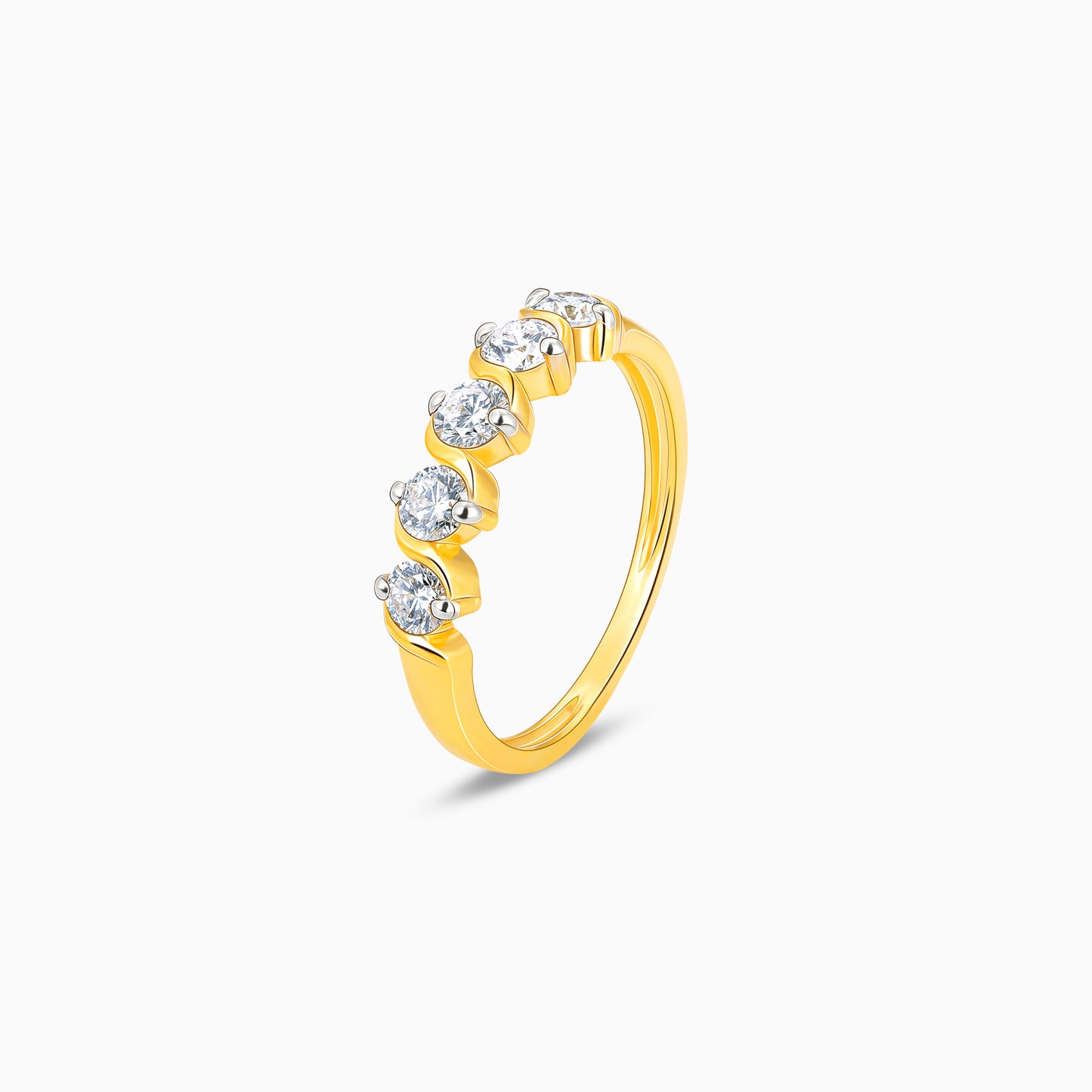 Gold Geometric Circlets Diamond Ring