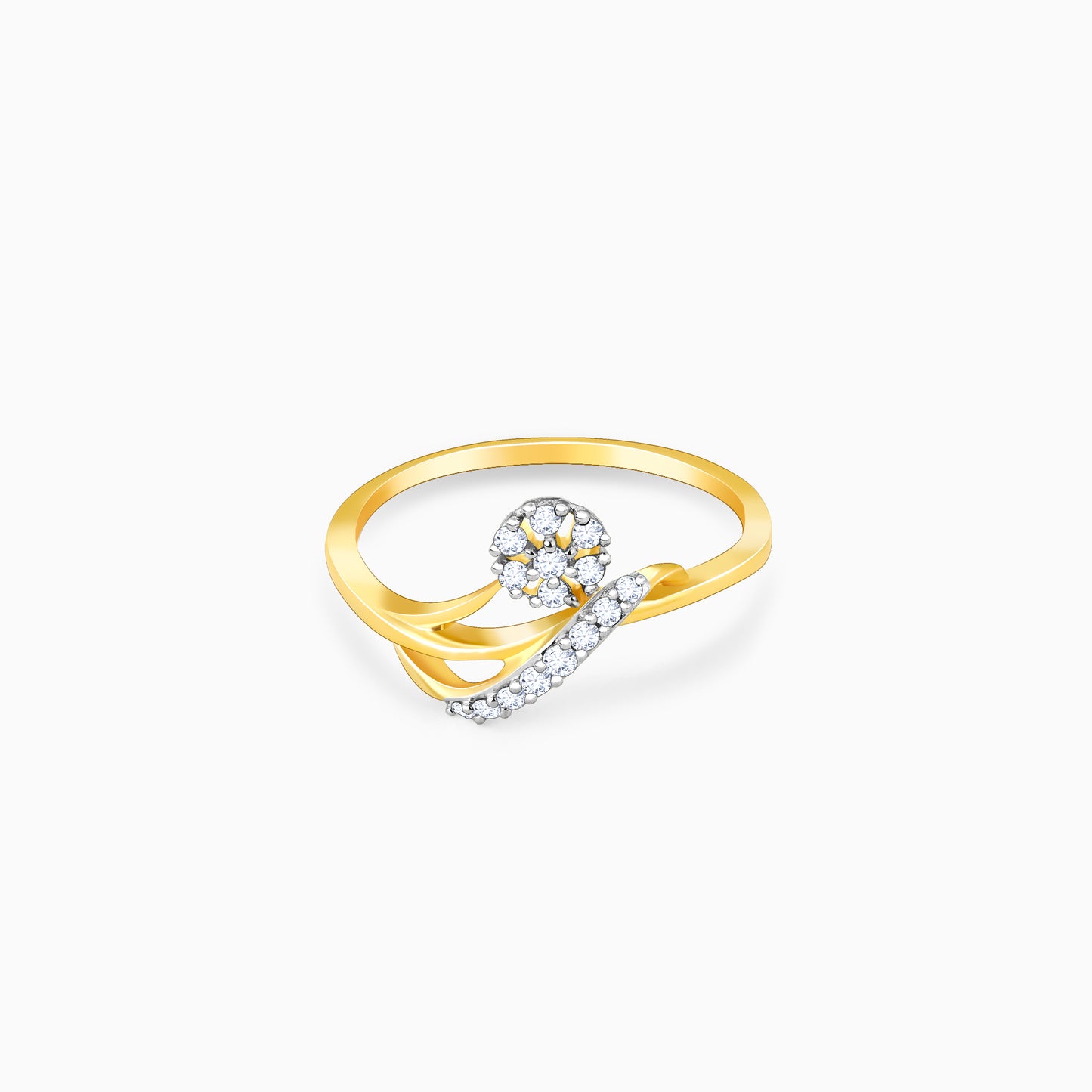 Gold Ocean's Flow Diamond Ring