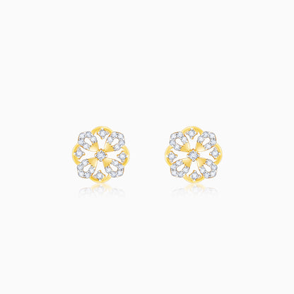 Gold Mesmerising Flower Diamond Earrings