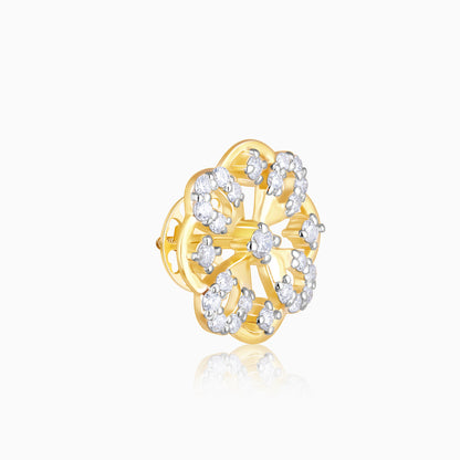 Gold Mesmerising Flower Diamond Earrings