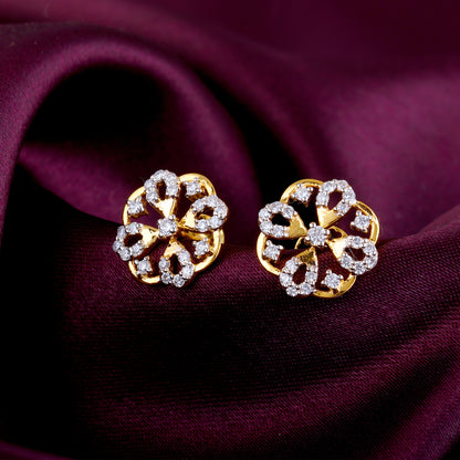 Gold Mesmerising Flower Diamond Earrings