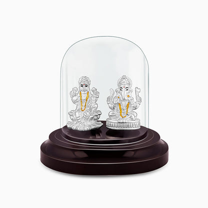 Silver Lakshmi and Ganesha Idol