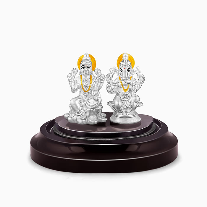 Silver Ganapathi & Lakshmi Idol