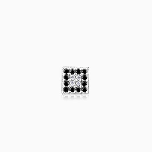 Silver Classy Black Zircon Nose pin