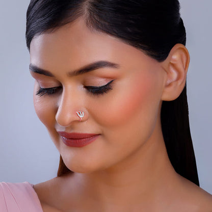 Rose Gold Thamara Nose Pin (Clip on)