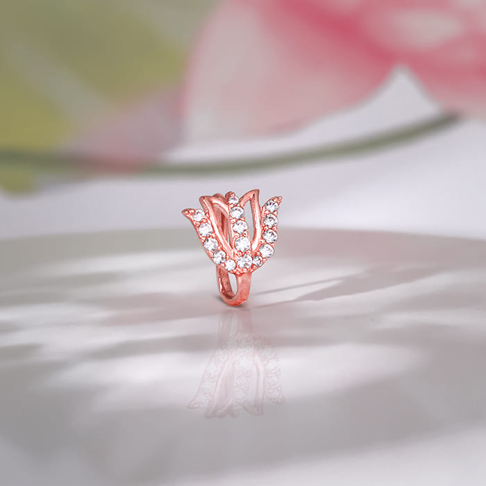 Rose Gold Thamara Nose Pin (Clip on)