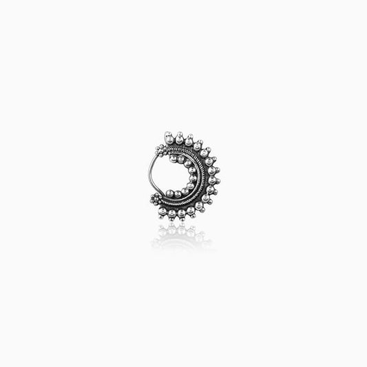 Oxidised Silver Half-Moon Nose Ring