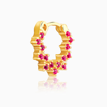 Golden Zig-Zag Red Nose Ring