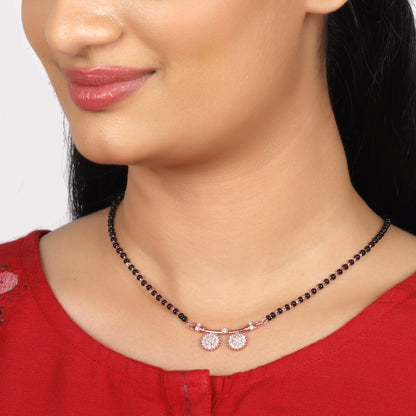 Rose Gold Zircon Traditional Mangalsutra