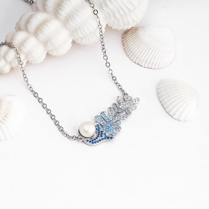 Silver Ombre In Blue Necklace