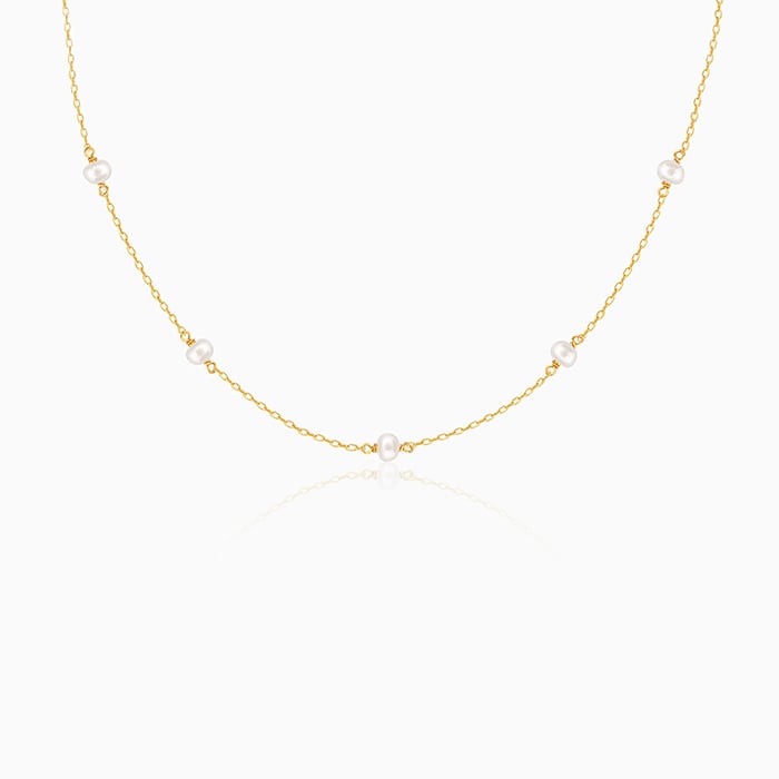 Golden Delicate Pearl Necklace