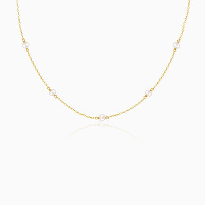 Golden Delicate Pearl Necklace