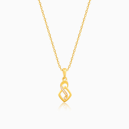 Golden Pretty Geometric Pendant With Link Chain