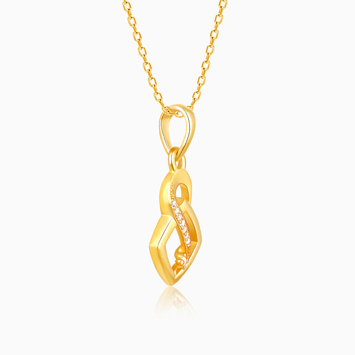 Golden Pretty Geometric Pendant With Link Chain