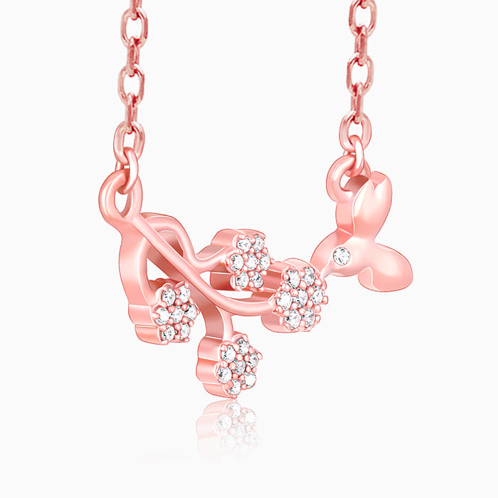 Rose Gold Floral Vine Necklace