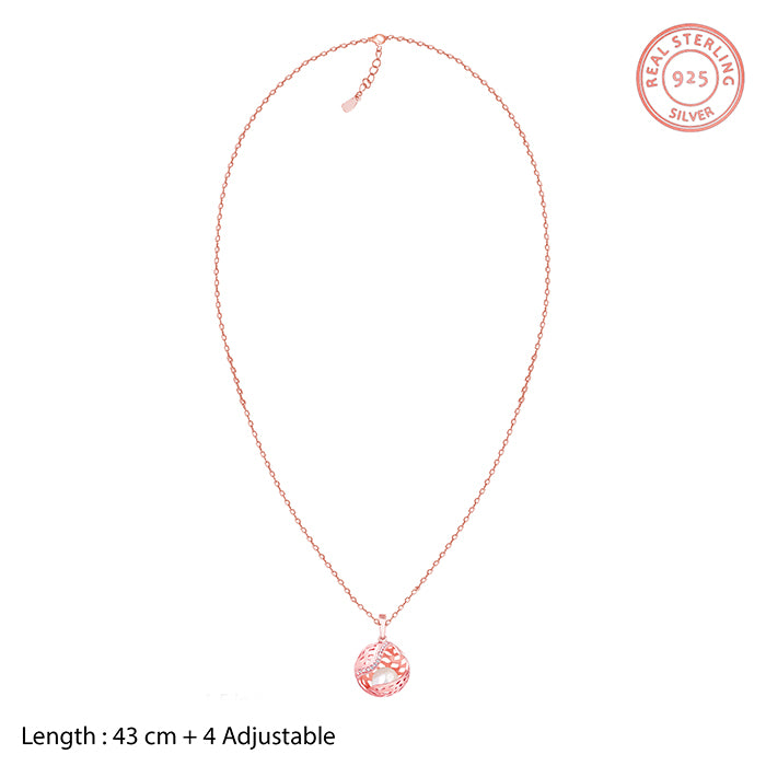 Rose Gold Warm Embrace Pendant With Link Chain