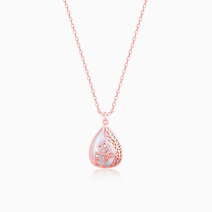 Rose Gold Divine Bloom Pendant With Link Chain