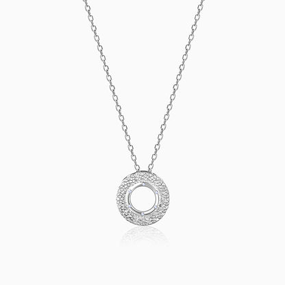 Silver Medallion Pendant With Link Chain For Him