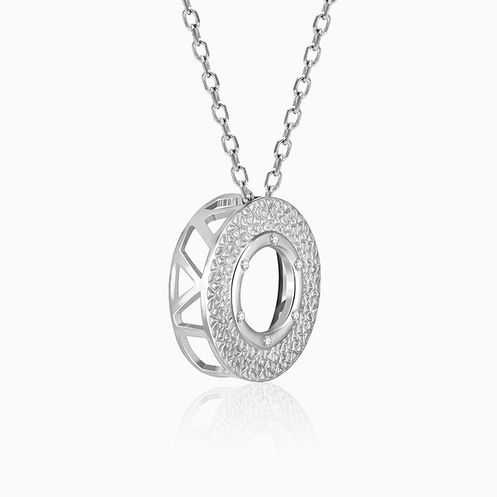 Silver Medallion Pendant With Link Chain For Him
