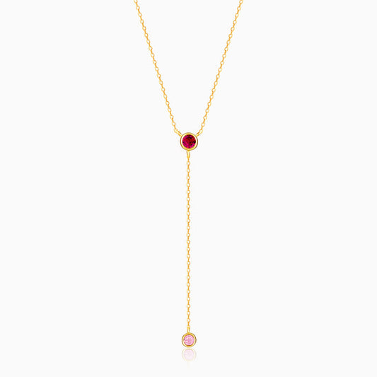 Golden Luminous Lariat Necklace