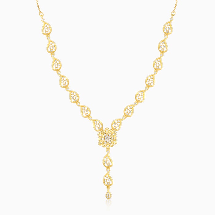 Golden Glorious Flower Necklace