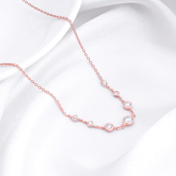 Rose Gold Stoned Necklace