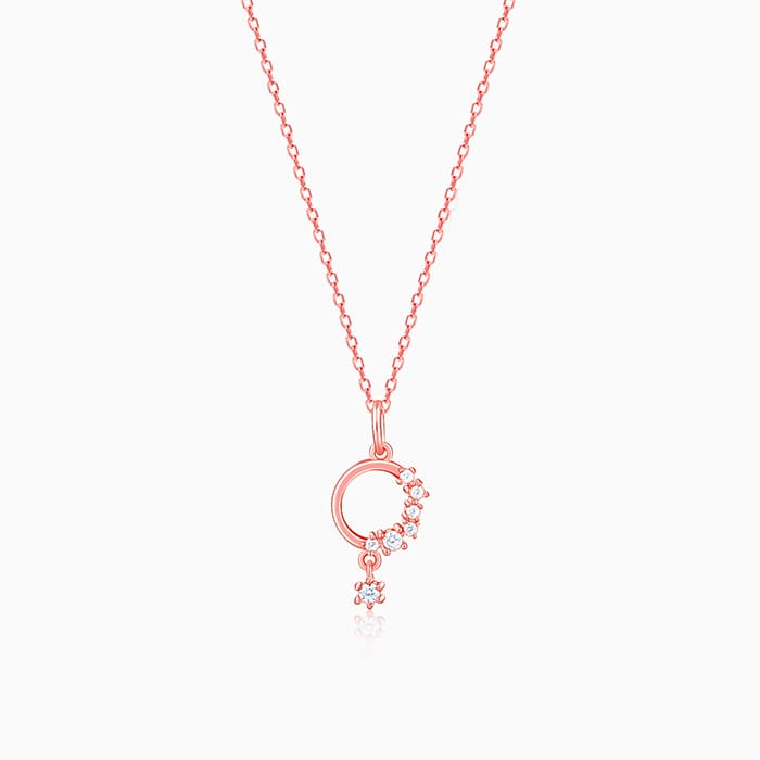 Rose Gold Circular Drop Pendant With Link Chain – GIVA Jewellery