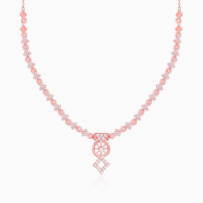 Rose Gold Floral Wheel Necklace – GIVA Jewellery