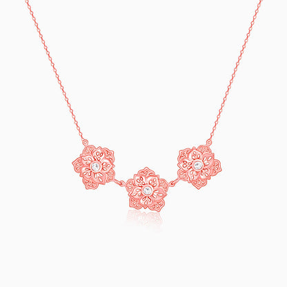 Rose Gold Filigree Flora Necklace